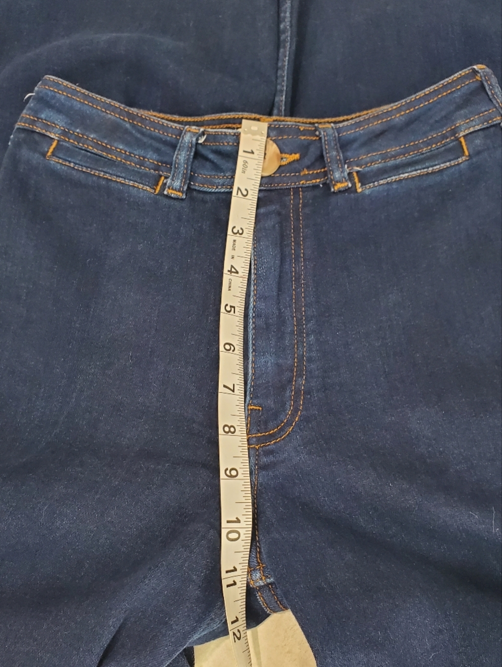 Maeve Dark Blue Wide-Leg Fringe Jeans - Picture 7 of 10